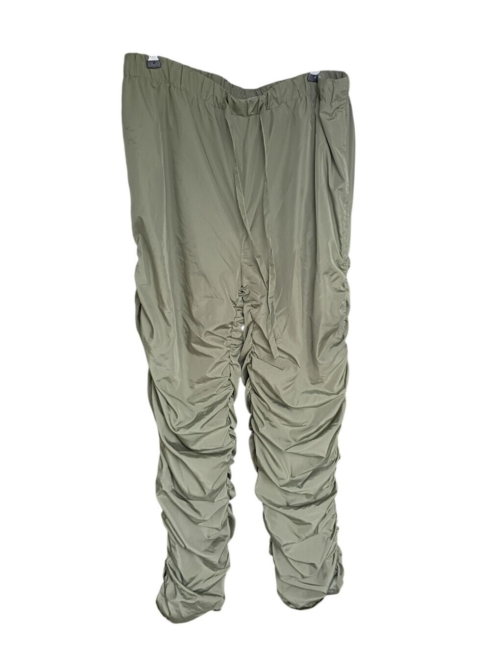 Jolie & Joy ruched parachute pants Olive Green size Large NWOT